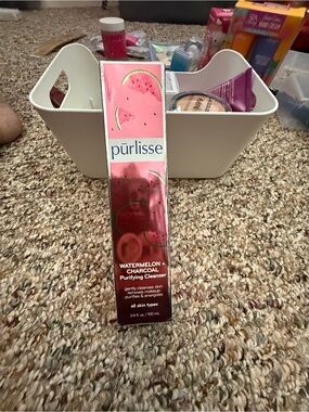 purlisse Watermelon + Charcoal Purifying Cleanser - Pink and Green Accents